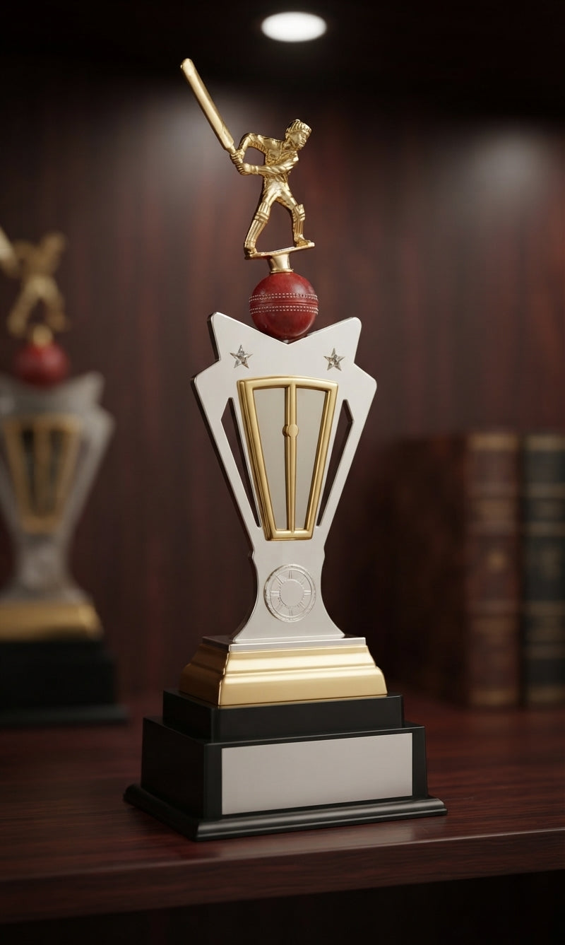 Cricket Trophy AS 989 - Premium Metal Sports Award alternate view - Meru Trophy