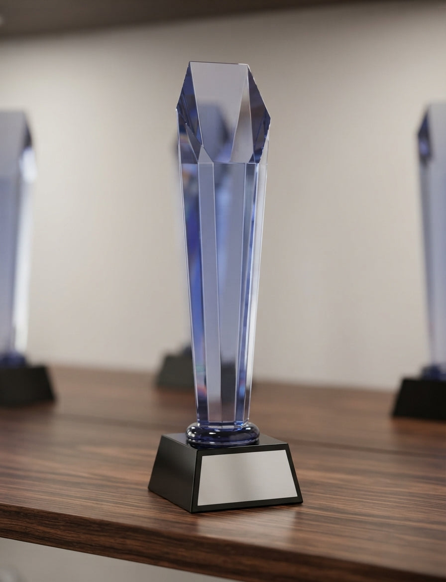 Crystal Trophy Award - Corporate Trophy CST-14 alternate view - Meru Trophy
