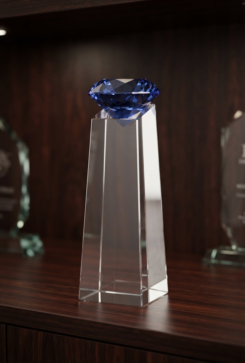 Crystal Award Trophy - Corporate Recognition and Award Trophy Design CST-120 alternate view - Meru Trophy