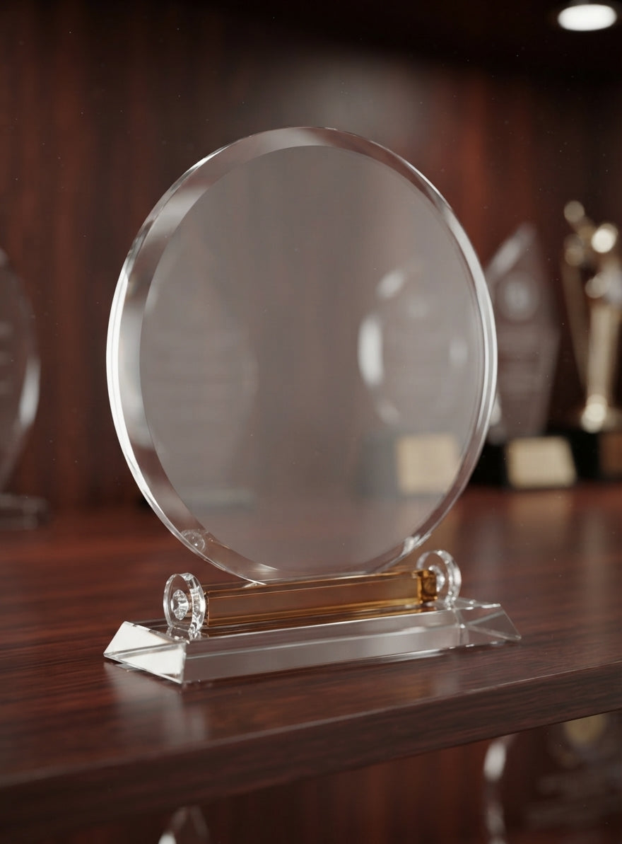 Crystal Trophy Award CST-76 alternate view - Meru Trophy
