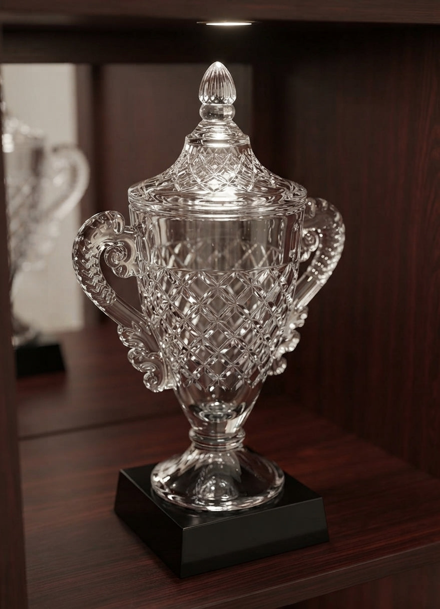 Crystal Trophy Award CST-103 alternate view - Meru Trophy