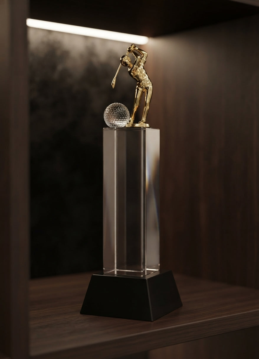 Crystal Golf Trophy - Recognition Awards CST-104 alternate view - Meru Trophy
