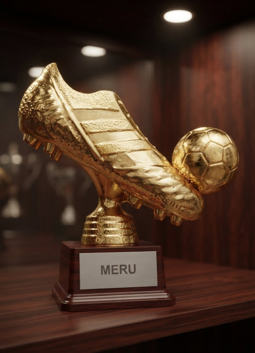 Gold Soccer Trophy FB-1 alternate view - Meru Trophy