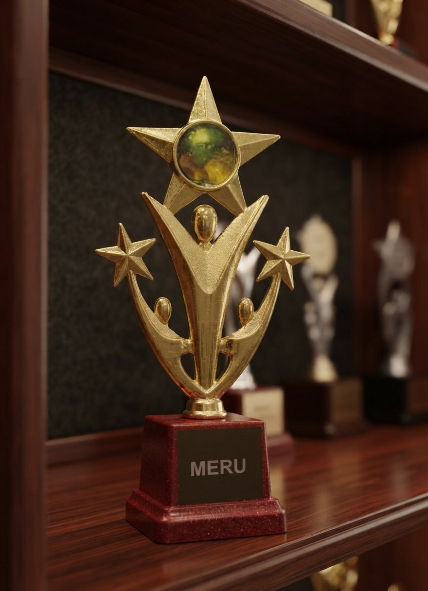 Gold Star Achievement Trophy 2373 alternate view - Meru Trophy