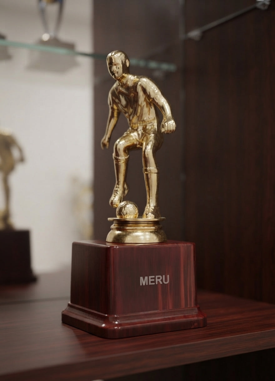 Gold Soccer Trophy Award 113 alternate view - Meru Trophy