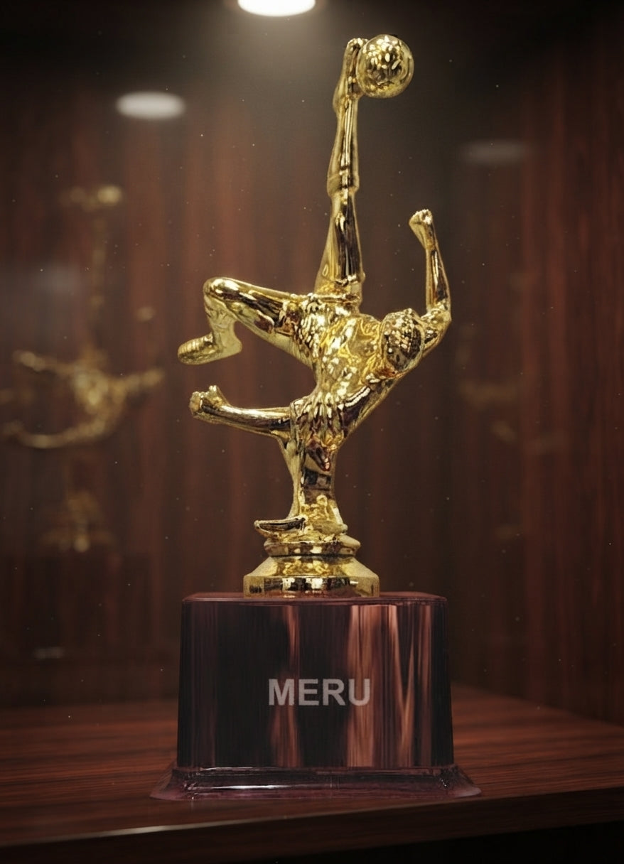 Gold Soccer Trophy Bicycle Kick Award 112 alternate view - Meru Trophy