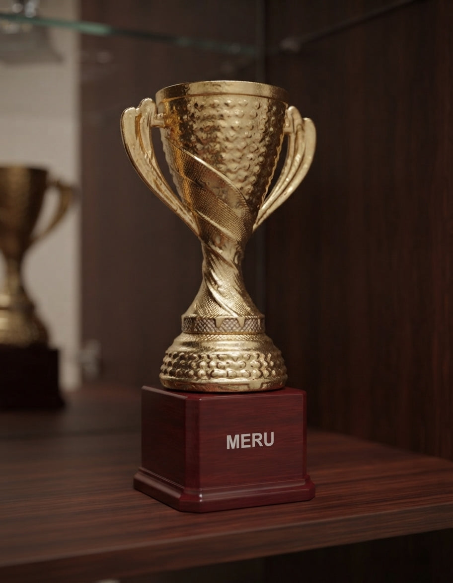 Gold Trophy Cup Award for Recognition Achievement 660 alternate view - Meru Trophy