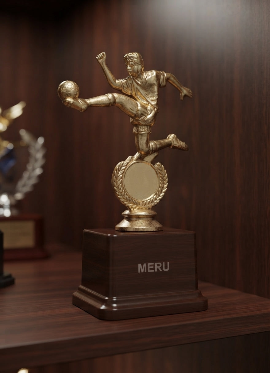 Gold Football Sports Trophy f111 alternate view - Meru Trophy
