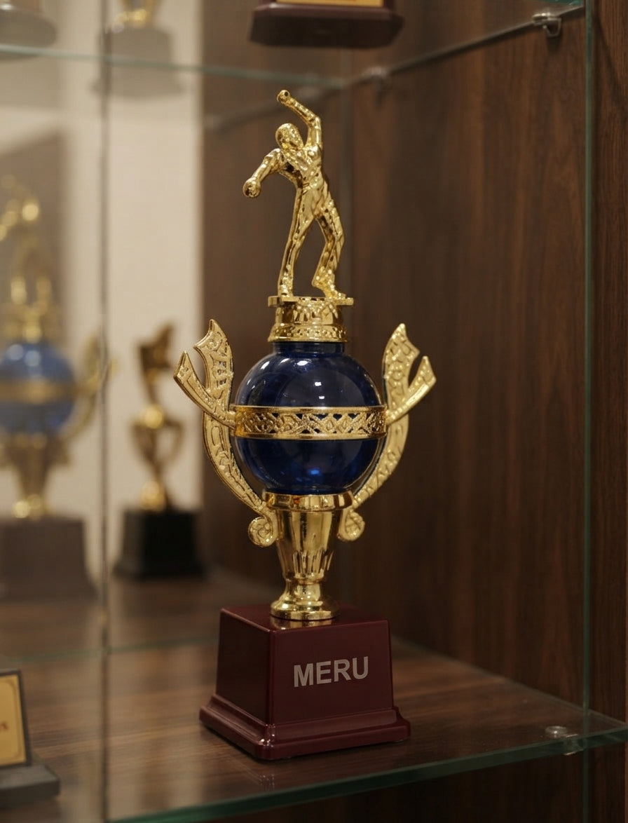 Blue and Gold Cricket Trophies for Sports Awards 800-106 alternate view - Meru Trophy