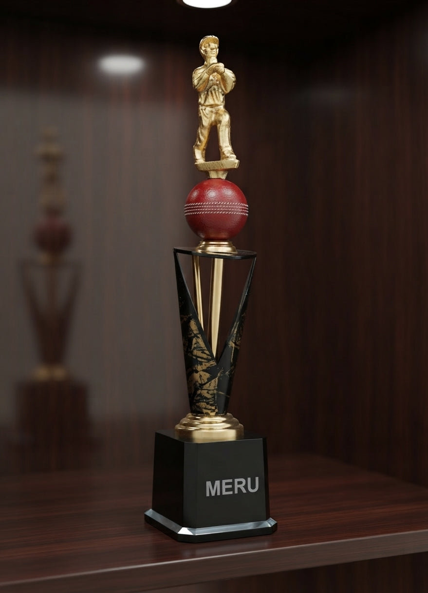 Cricket Trophy Award - Recognition Award 593-F-1 alternate view - Meru Trophy