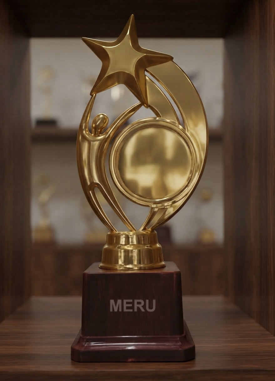 Gold Star Achievement Fiber Trophy 320 alternate view - Meru Trophy