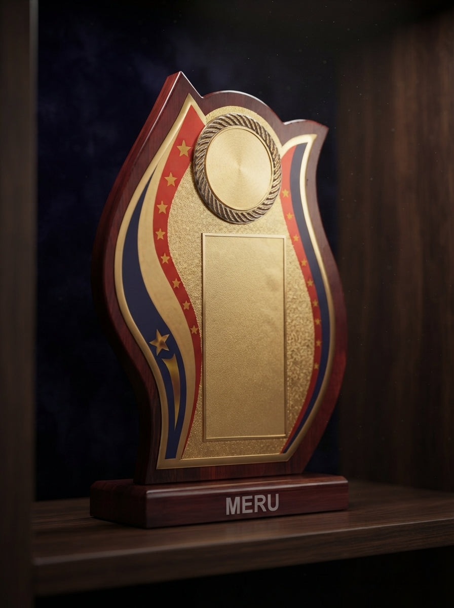 Flame Design Wooden Award Trophy 708 alternate view - Meru Trophy