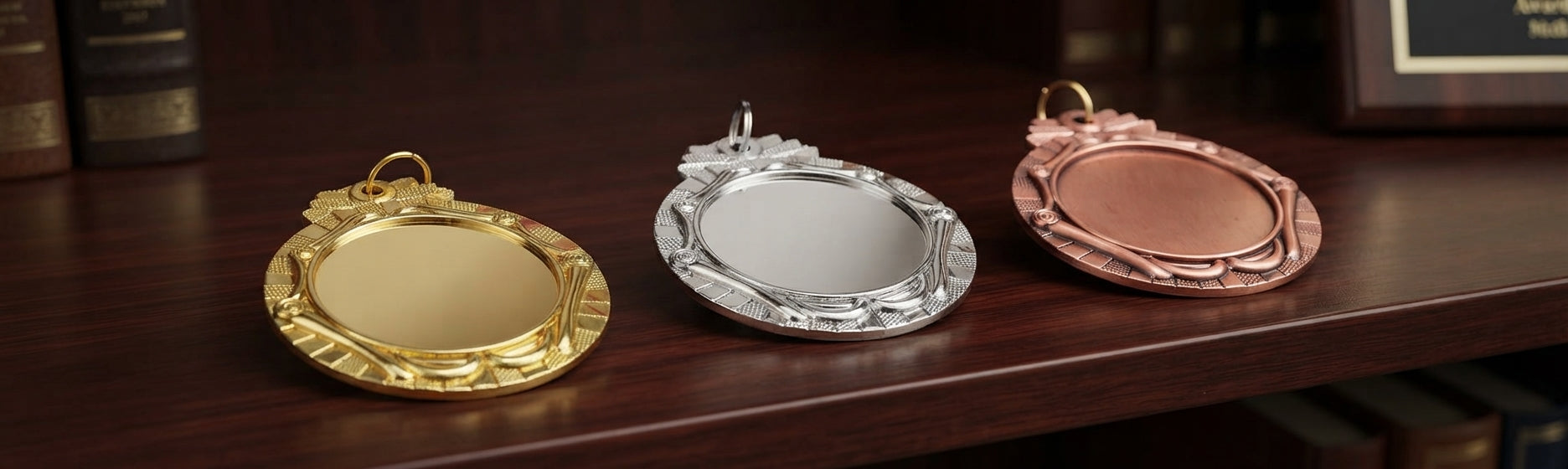 Gold Silver Bronze Medals Achievement Awards Ruby-Medal-1 alternate view - Meru Trophy