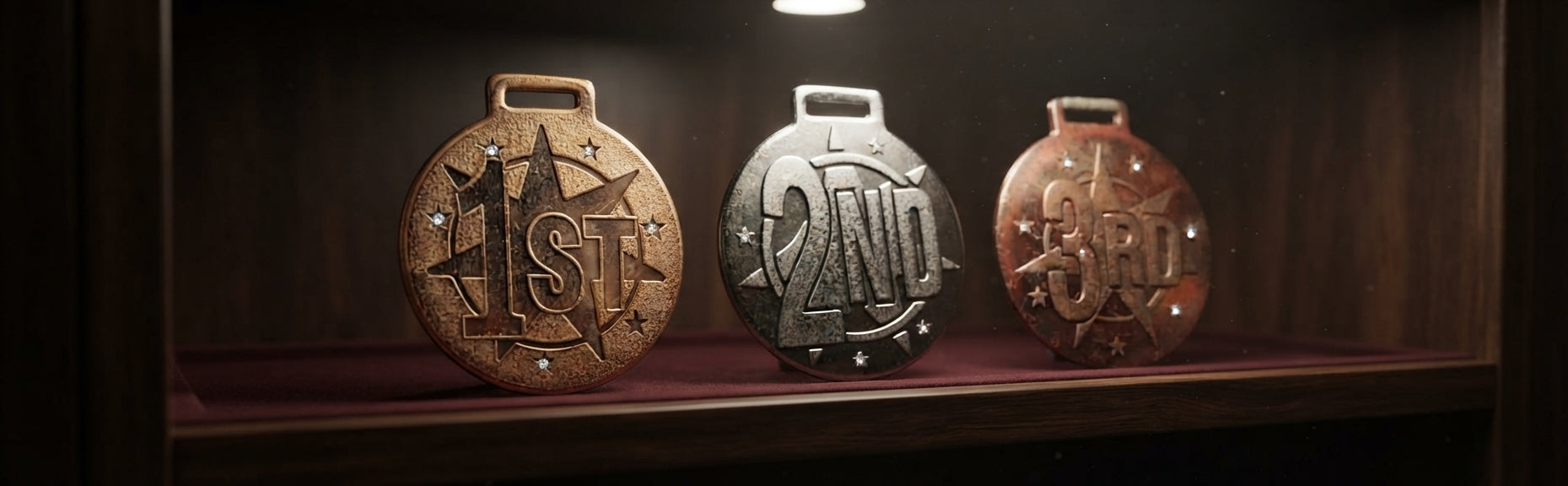 Gold Silver Bronze Medals Recognition Awards 1st-2nd-3rd-25-Rs -1 alternate view - Meru Trophy
