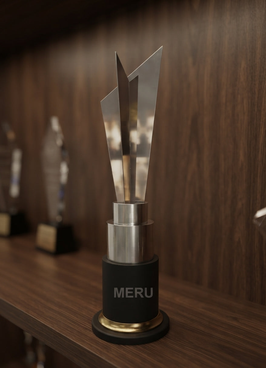 Metal Trophy Award for Recognition T20 alternate view - Meru Trophy