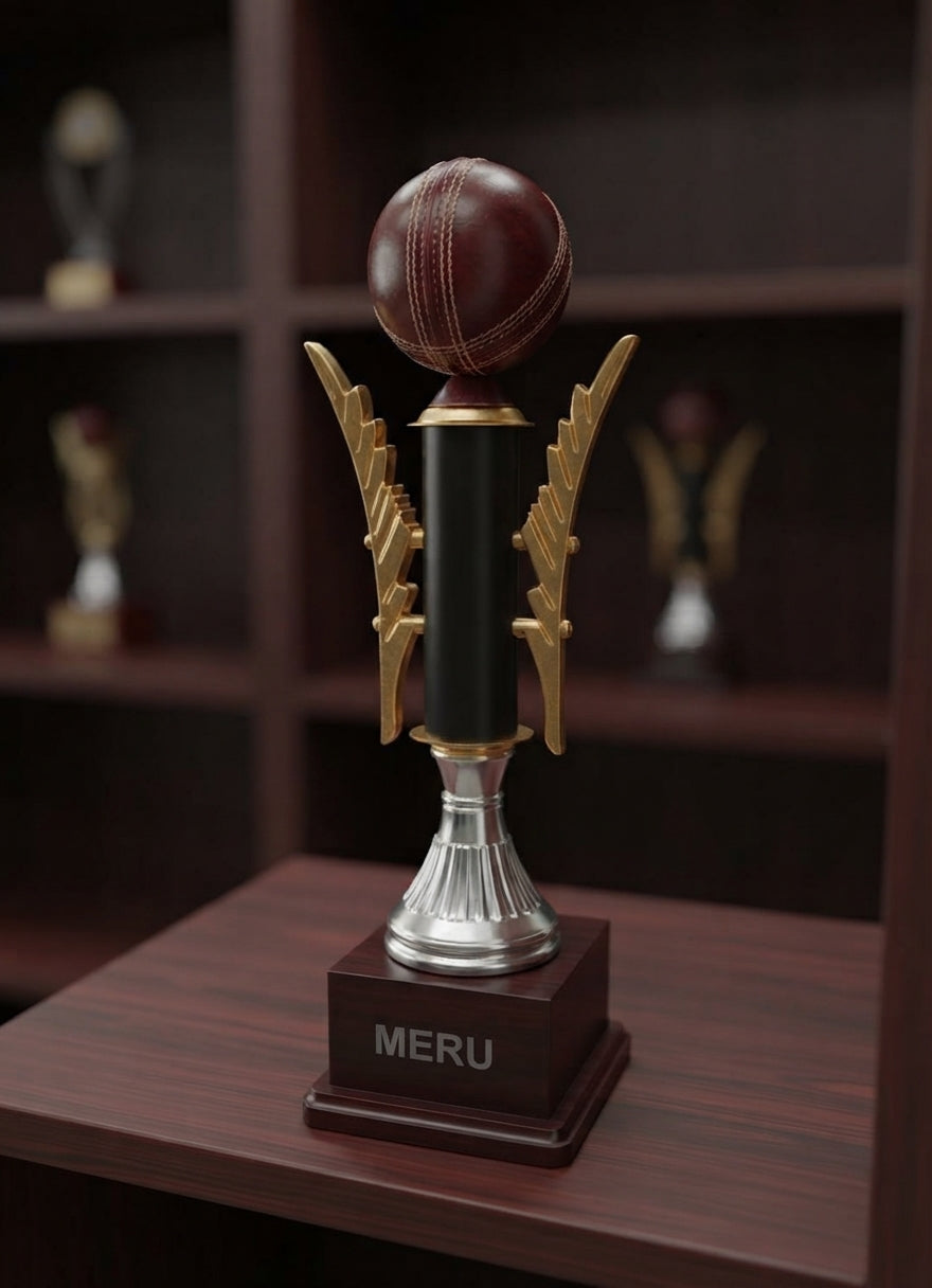 Cricket Victory Trophy 4235 alternate view - Meru Trophy