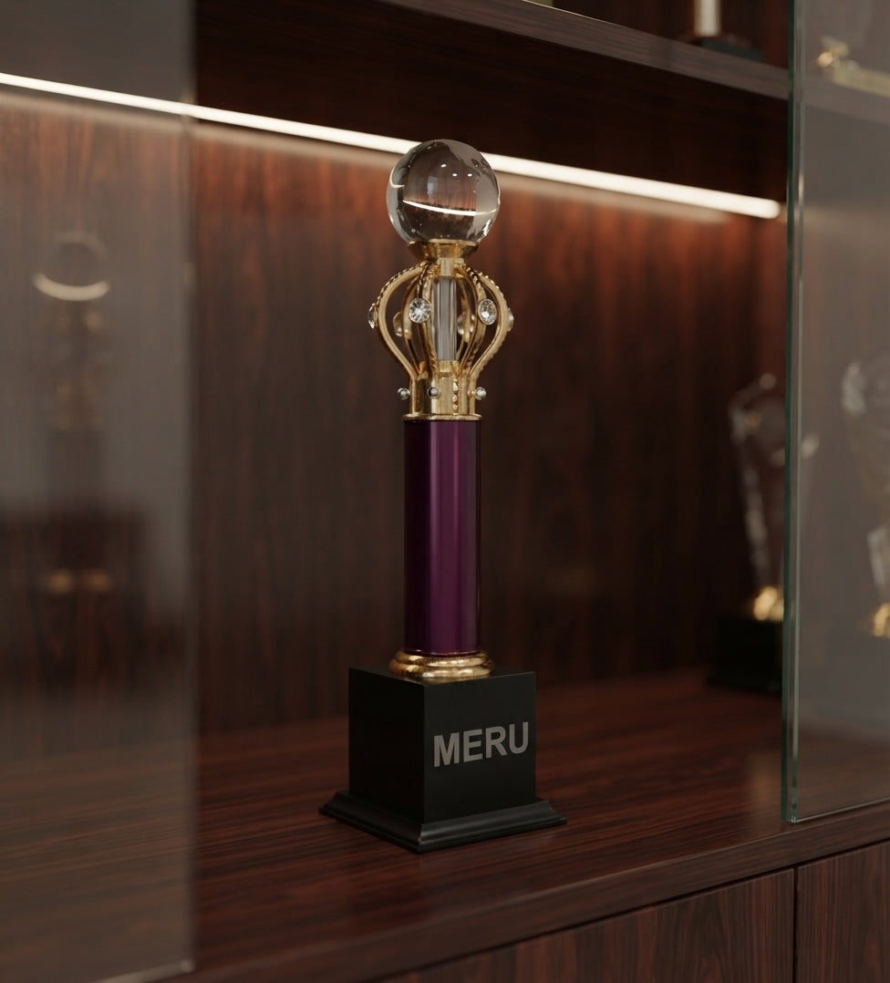 Crystal Globe Trophy - Achievement Awards 583 alternate view - Meru Trophy