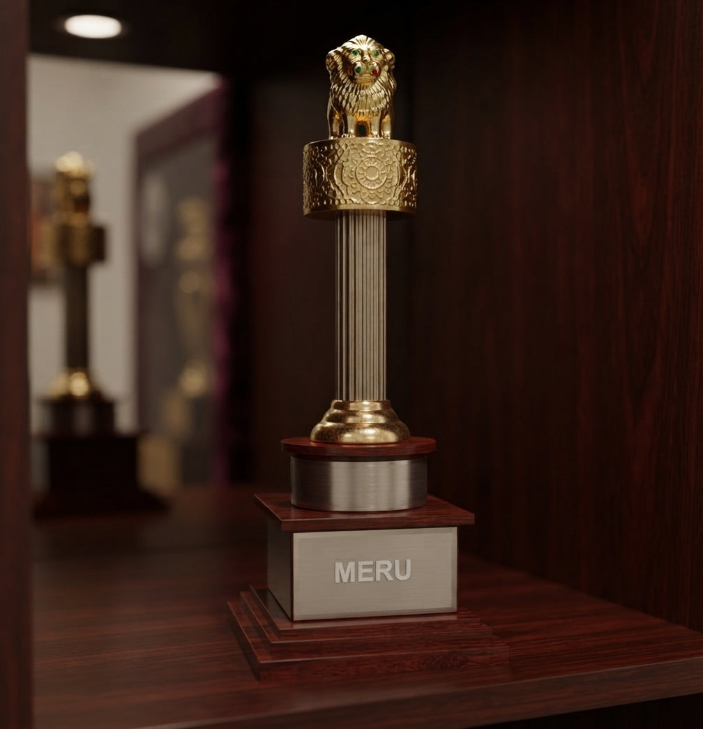 Premium Ashoka Stambh Achievement Trophy JH711 - Corporate Awards alternate view - Meru Trophy