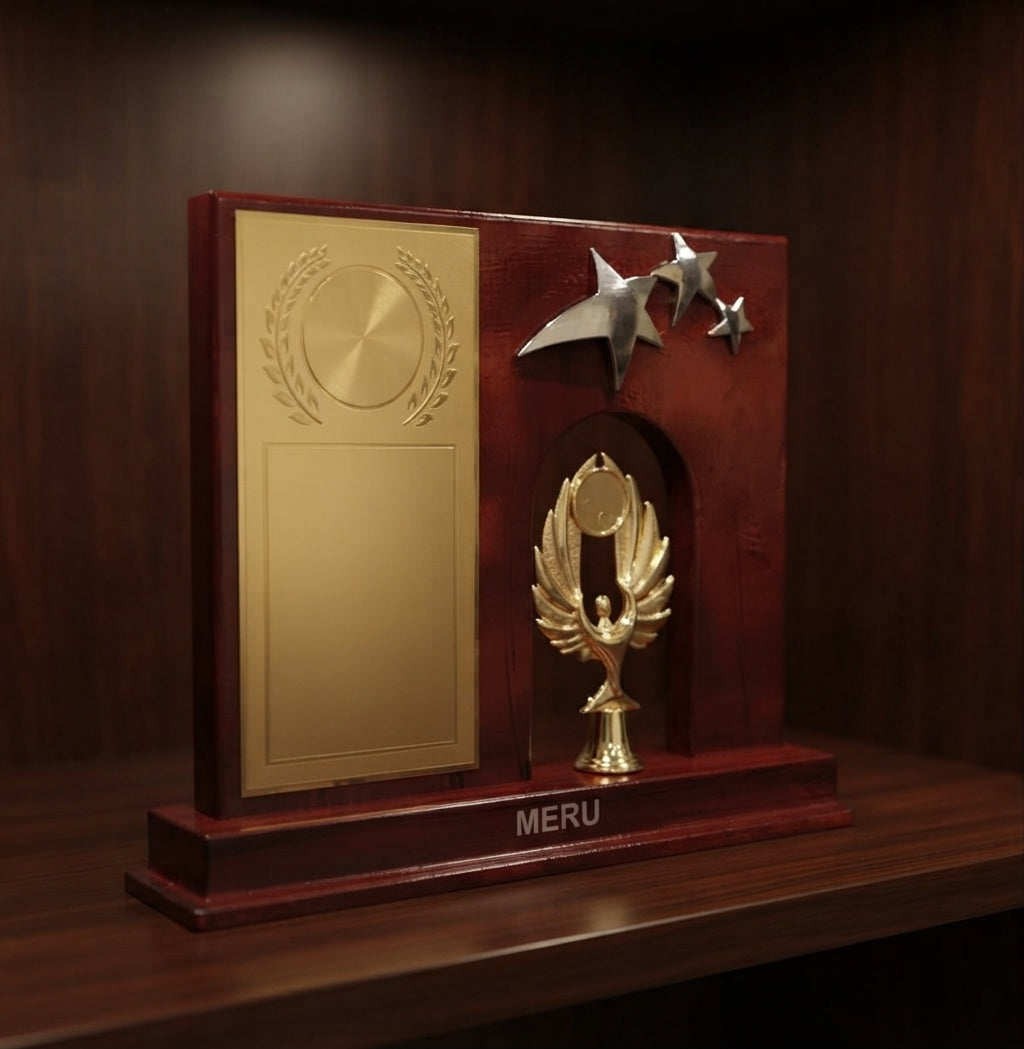 Elegant Wooden Award Memento Corporate Trophy 3147 alternate view - Meru Trophy