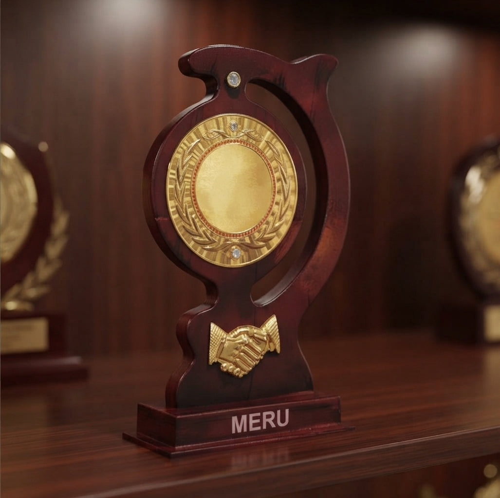 Wooden Award Trophy 4004 alternate view - Meru Trophy