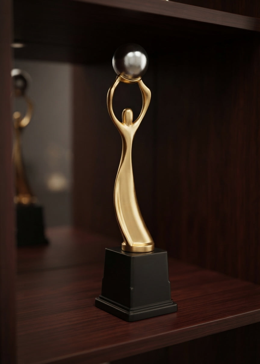 Achievement Award Trophy 1002 - Premium Recognition Award alternate view - Meru Trophy