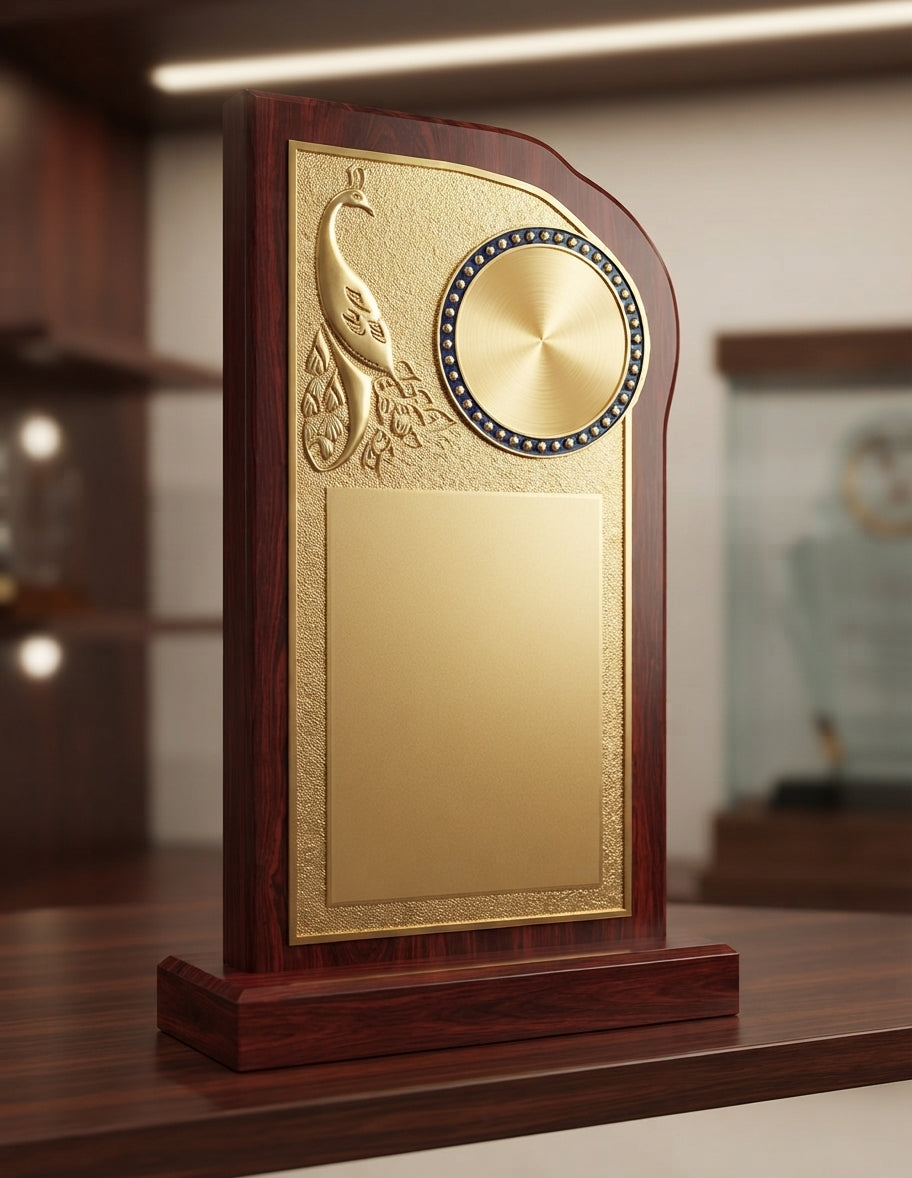Elegant Wooden Recognition Awards 1845 - Custom Wooden Trophies alternate view - Meru Trophy