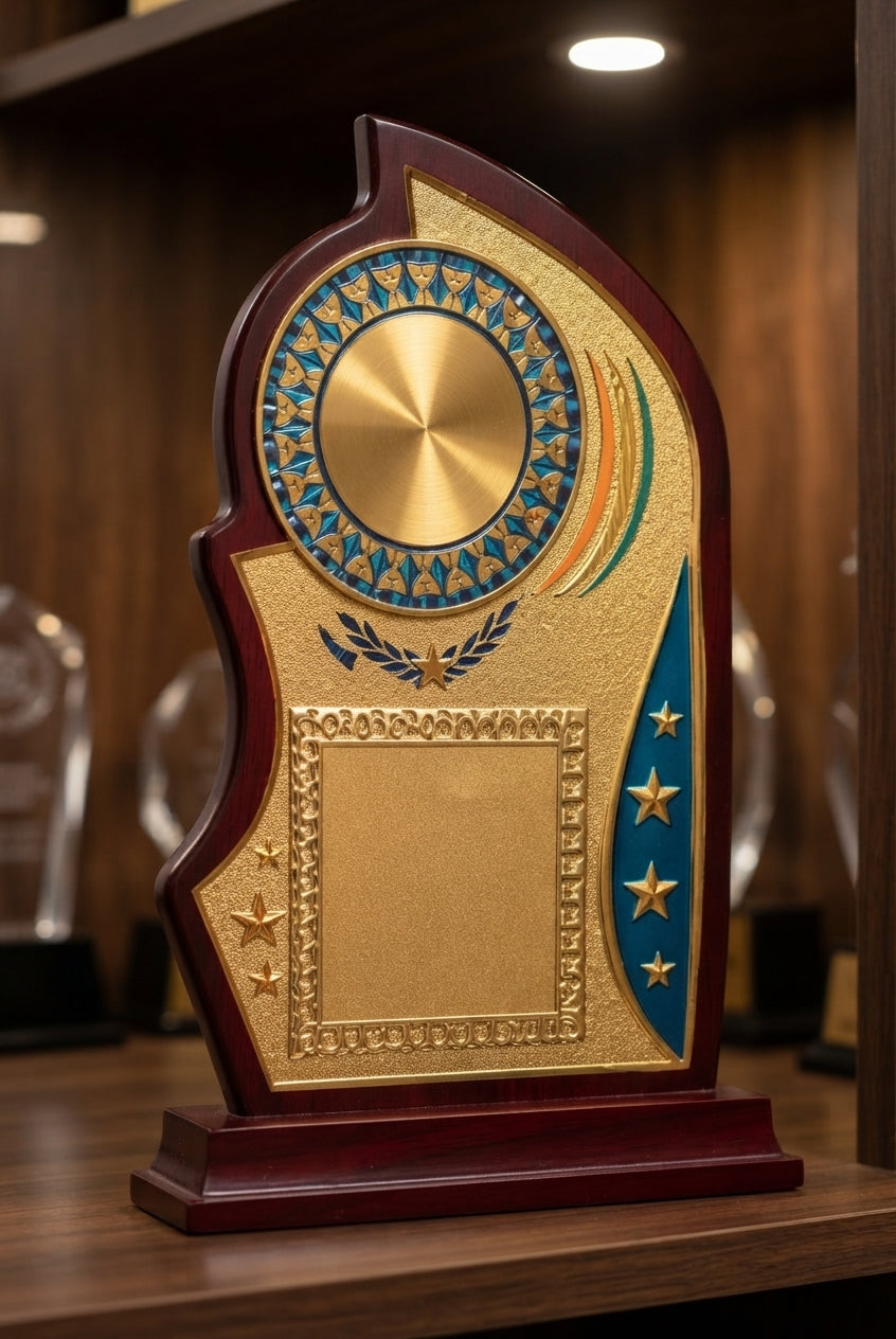 Wooden Award Memento 4080 2 - Custom Wooden Trophies alternate view - Meru Trophy