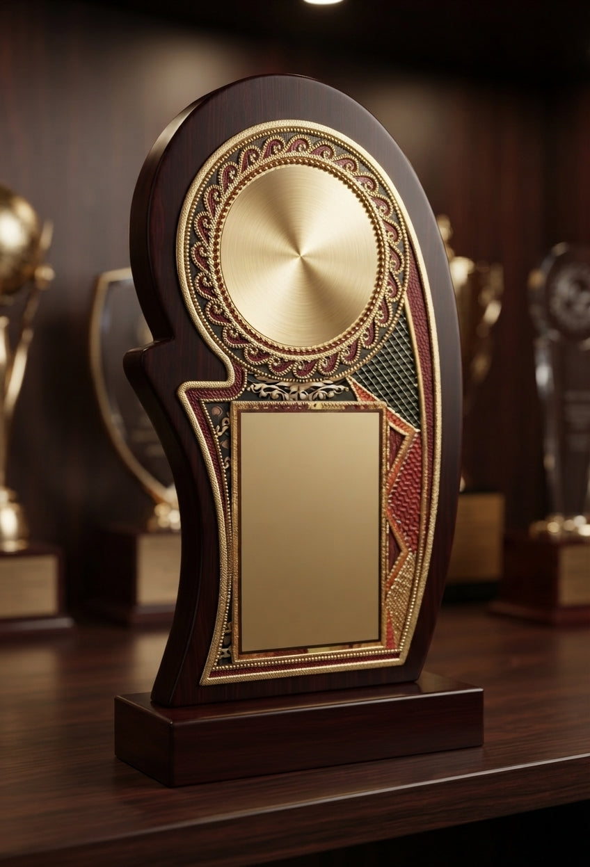Wooden Memento Recognition Award Trophy 1833 - Custom Awards alternate view - Meru Trophy
