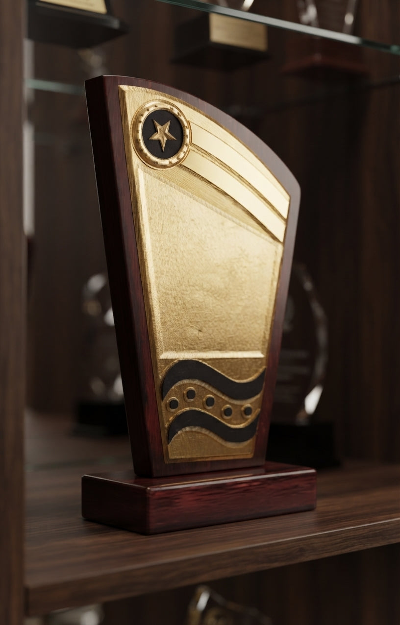 Elegant Wooden Trophy for Recognition Awards 881 alternate view - Meru Trophy