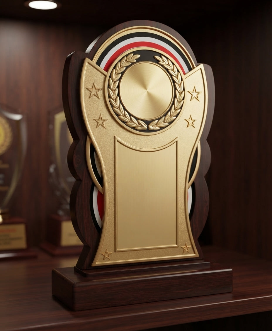 Wooden Mementos Recognition Award 1826 - Custom Engraved Trophy alternate view - Meru Trophy
