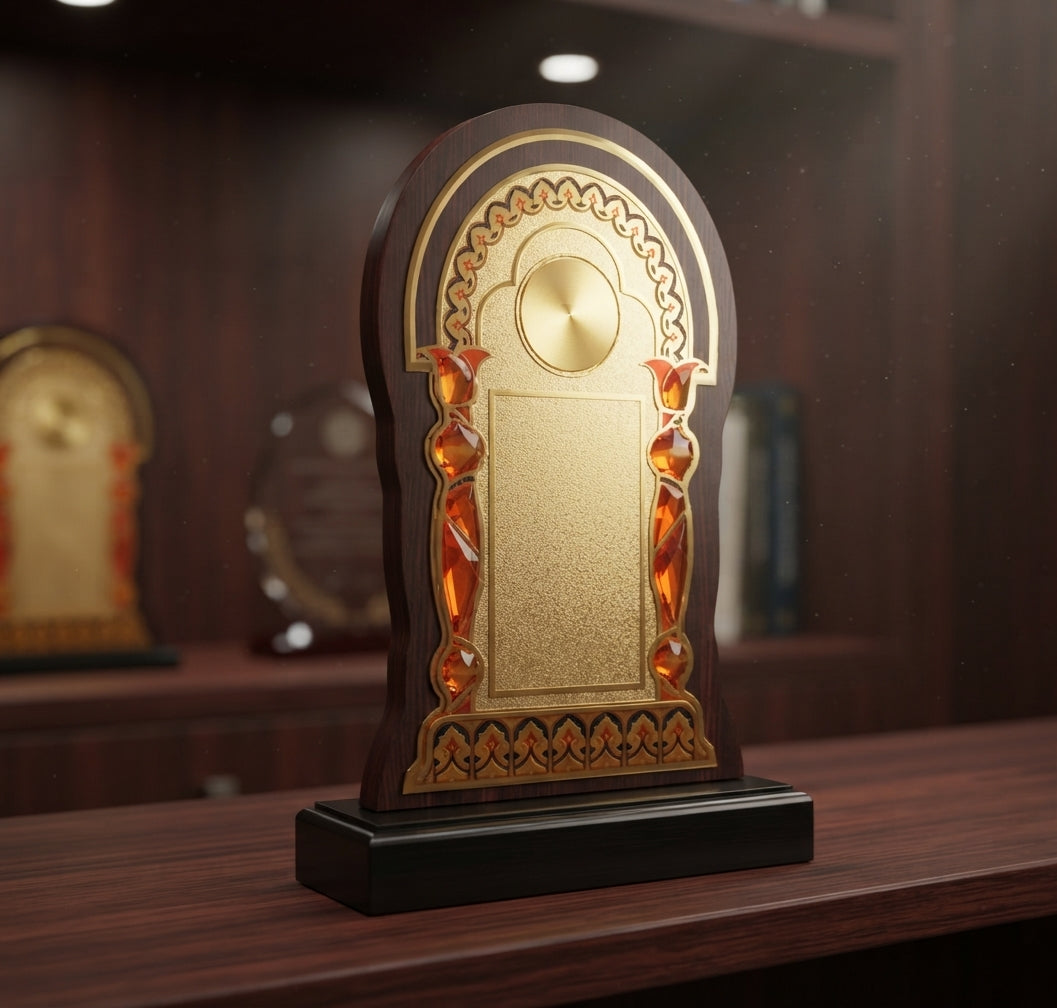 Wooden Memento Recognition Awards 1901 - Custom Trophies alternate view - Meru Trophy