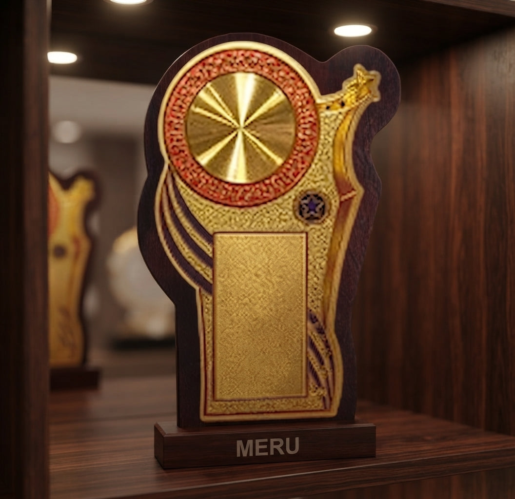 Wooden Recognition Award Trophy 519 alternate view - Meru Trophy
