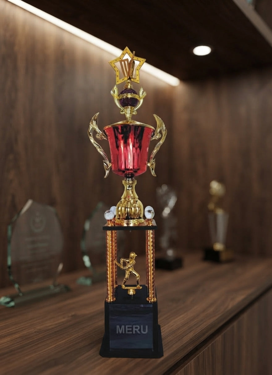 Metal Cricket Trophy Star Award 4150 alternate view - Meru Trophy