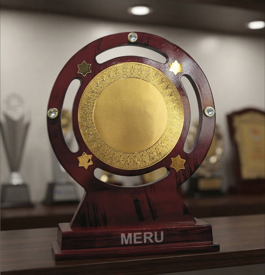 Wooden Memento Award Trophy for Recognition and Awards - Custom Engraved 4020 alternate view - Meru Trophy