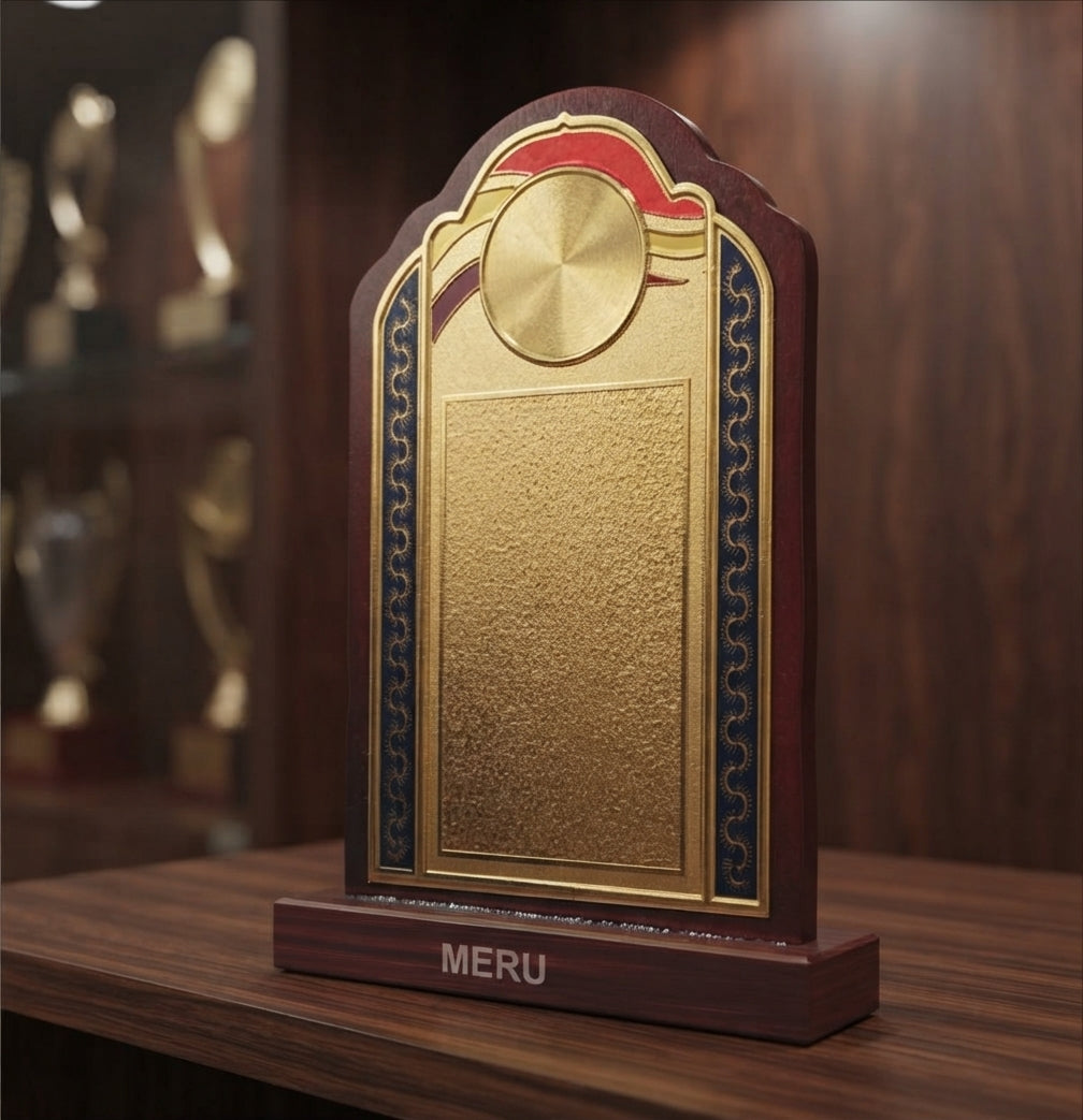 Elegant Wooden Memento Recognition Award 576 - Custom Awards alternate view - Meru Trophy