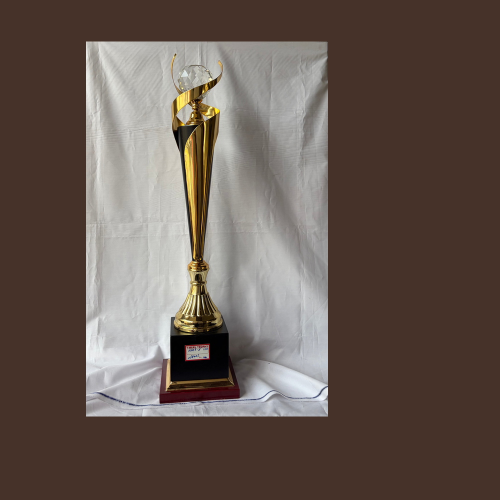 4288 E Gold Crystal Ribbon Trophy Recognition Awards alternate view - Meru Trophy