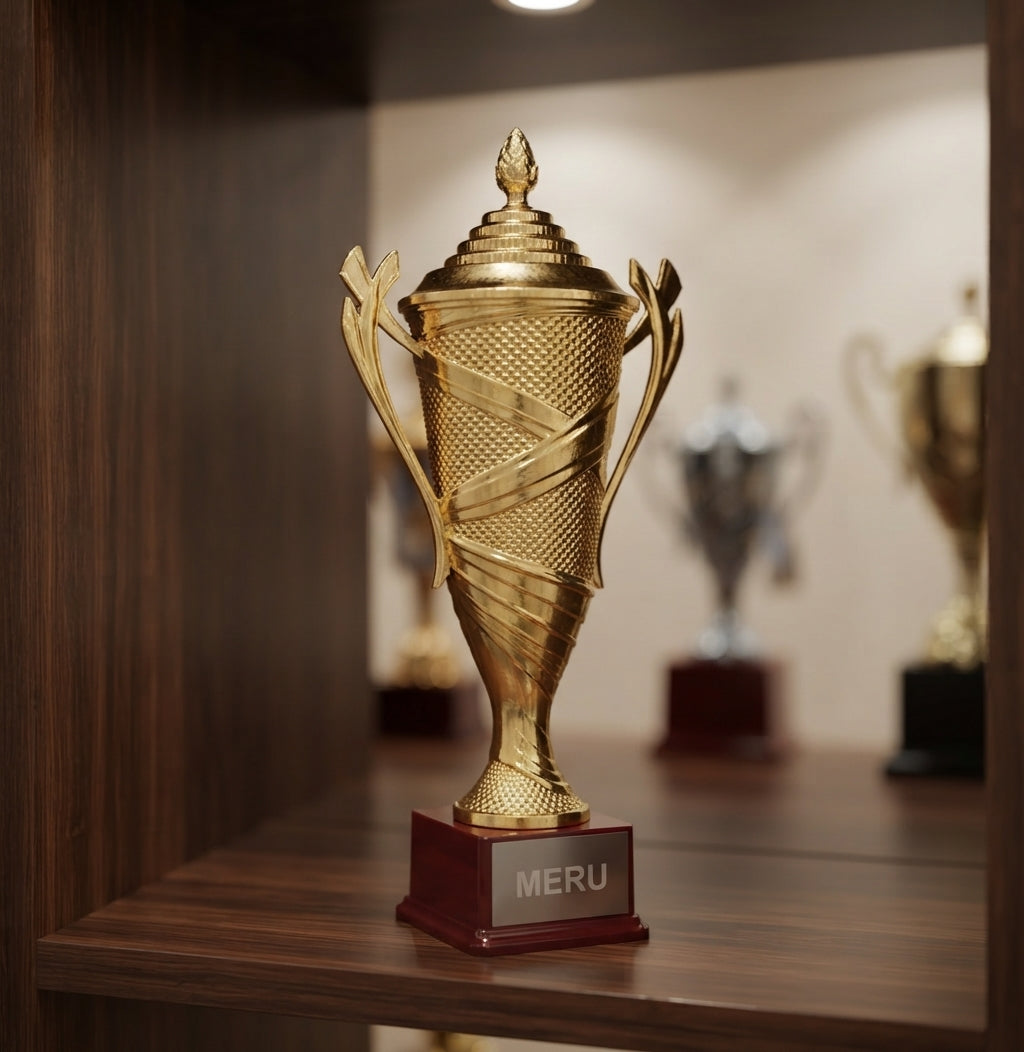 Gold Fibre Trophy Cup 375 alternate view - Meru Trophy