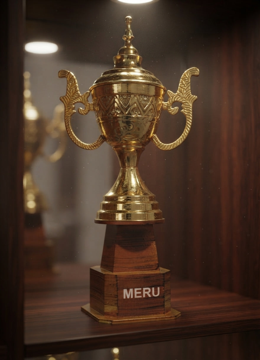 Gold Metal Trophy Recognition Award AS947 alternate view - Meru Trophy