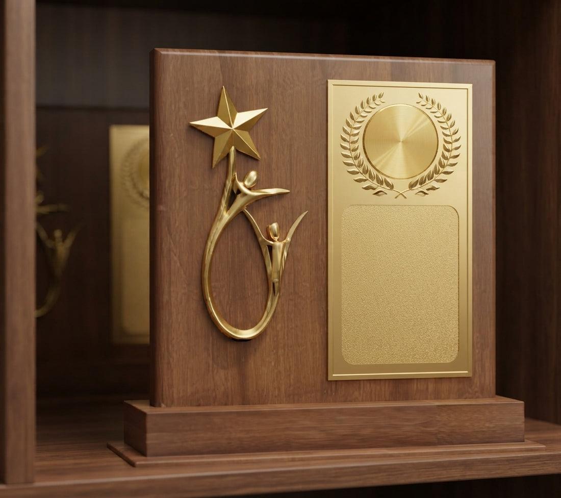 Wooden Achievement Award Trophies - Custom Wooden Mementos CP 55 alternate view - Meru Trophy