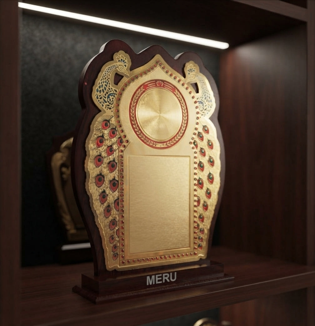 Wooden Peacock Memento: Unique Recognition Award  725 alternate view - Meru Trophy
