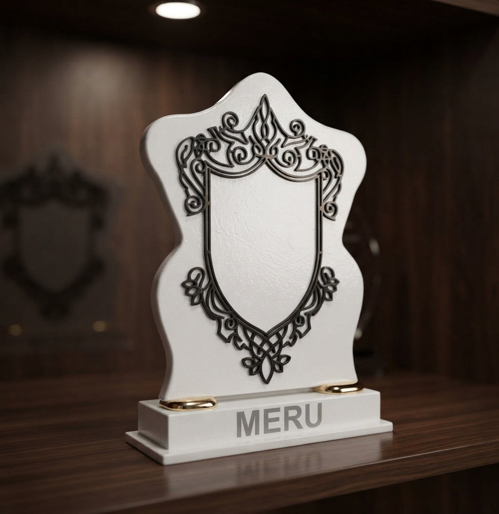 White Wooden Shield Memento 3151 alternate view - Meru Trophy