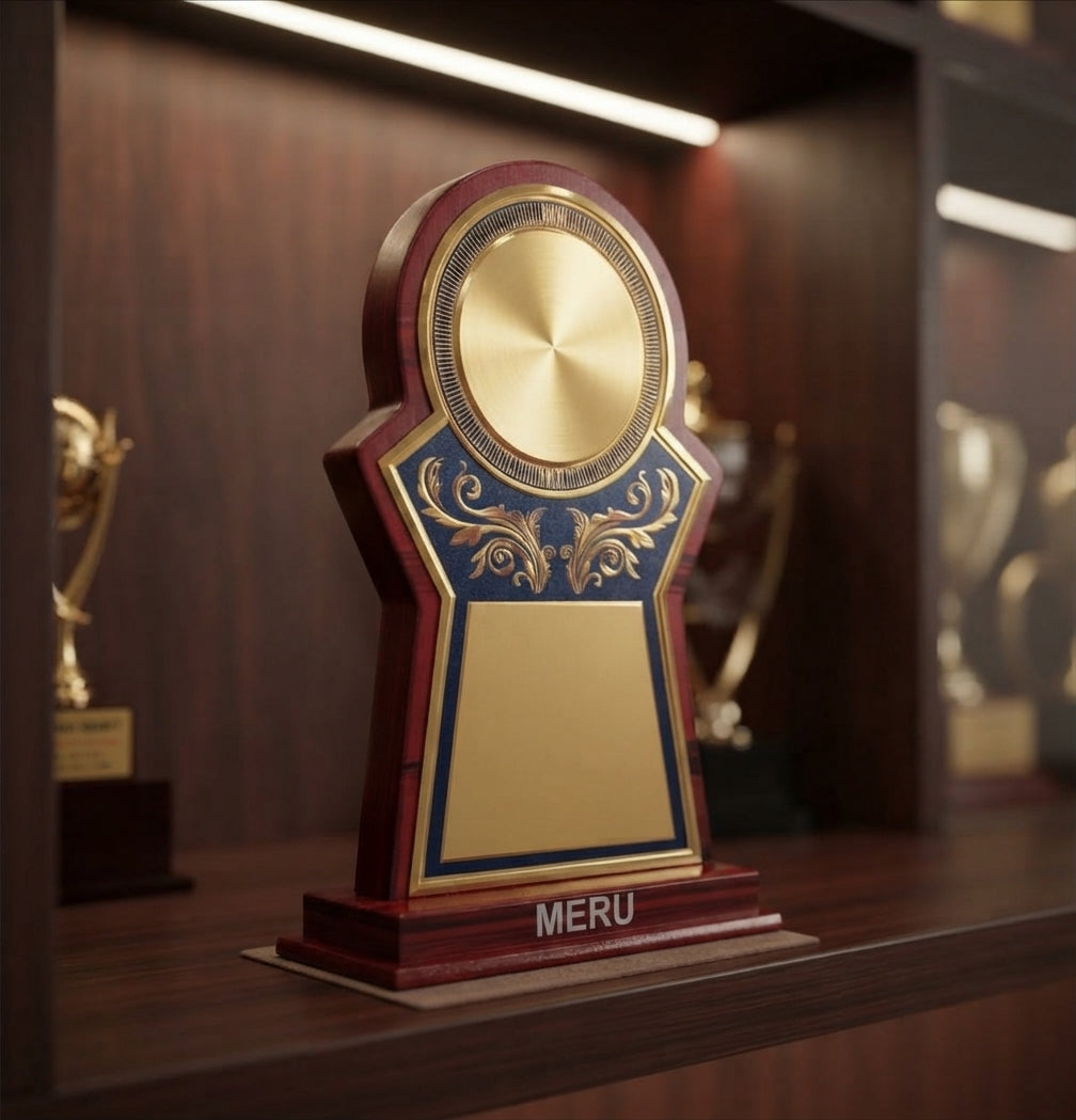 Elegant Wooden Memento Trophy Recognition Award - Custom Awards & Medals 730 alternate view - Meru Trophy