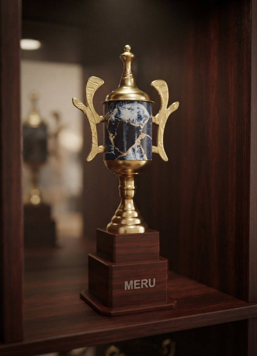 Gold & Black Marble Achievement Trophy AS756 alternate view - Meru Trophy