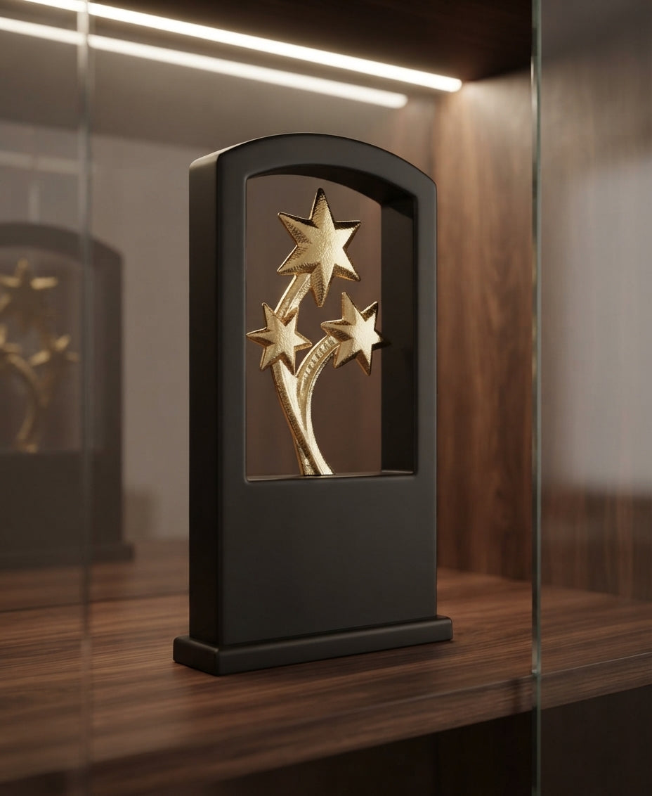 Black and Gold Star Acrylic Trophy Awards RM 21 - Recognition Awards alternate view - Meru Trophy
