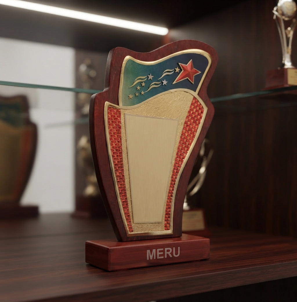 Wooden Trophy Recognition Award - Custom Wooden Mementos 509 alternate view - Meru Trophy