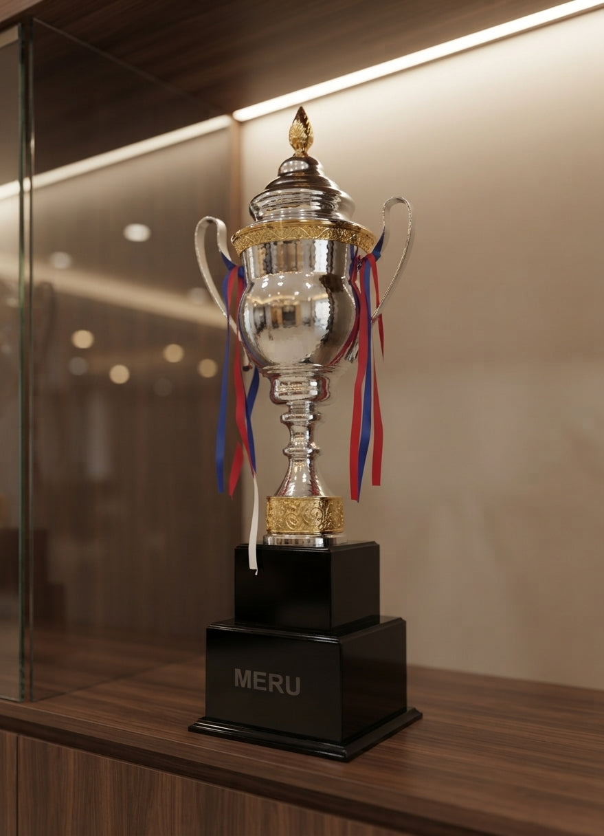 Silver & Gold Metal Trophy Award 5150 alternate view - Meru Trophy