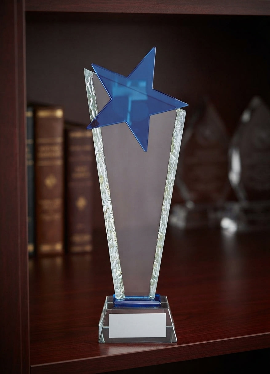 Crystal Star Award Trophy CST 5 alternate view - Meru Trophy