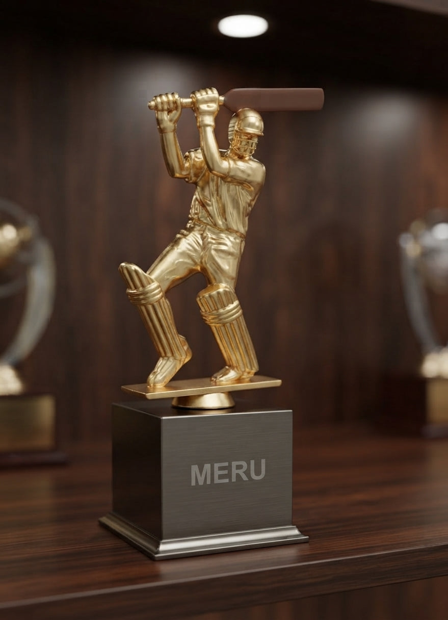Cricket Trophy: Gold Batter Award | Custom Trophies 5526 alternate view - Meru Trophy
