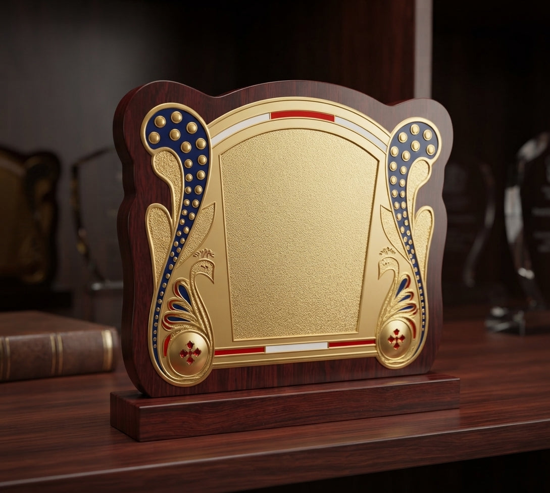 Wooden Trophy Recognition Awards - Custom Wooden Mementos 1755 alternate view - Meru Trophy