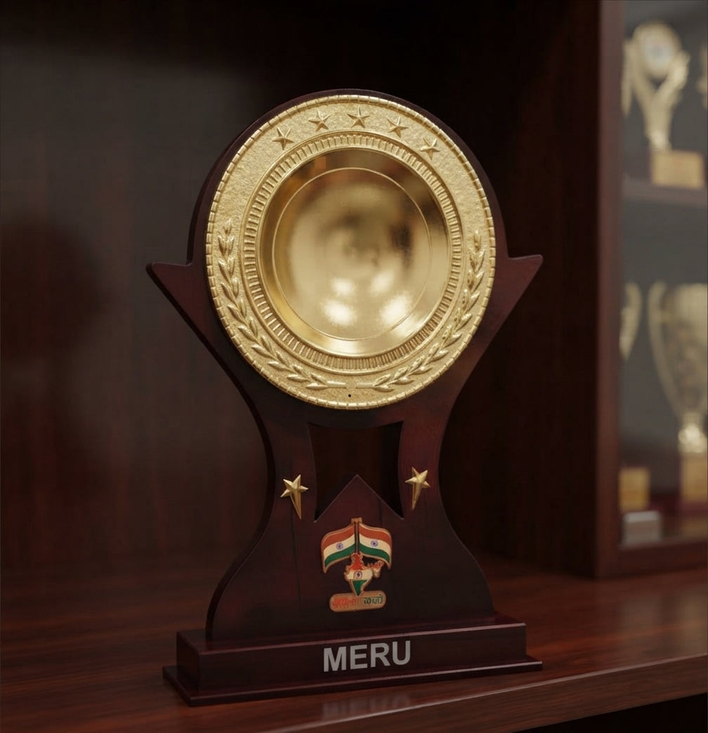 Custom Wooden Memento Award Trophy 4061 alternate view - Meru Trophy